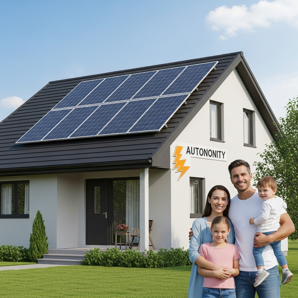 Maison équipée de panneaux solaires